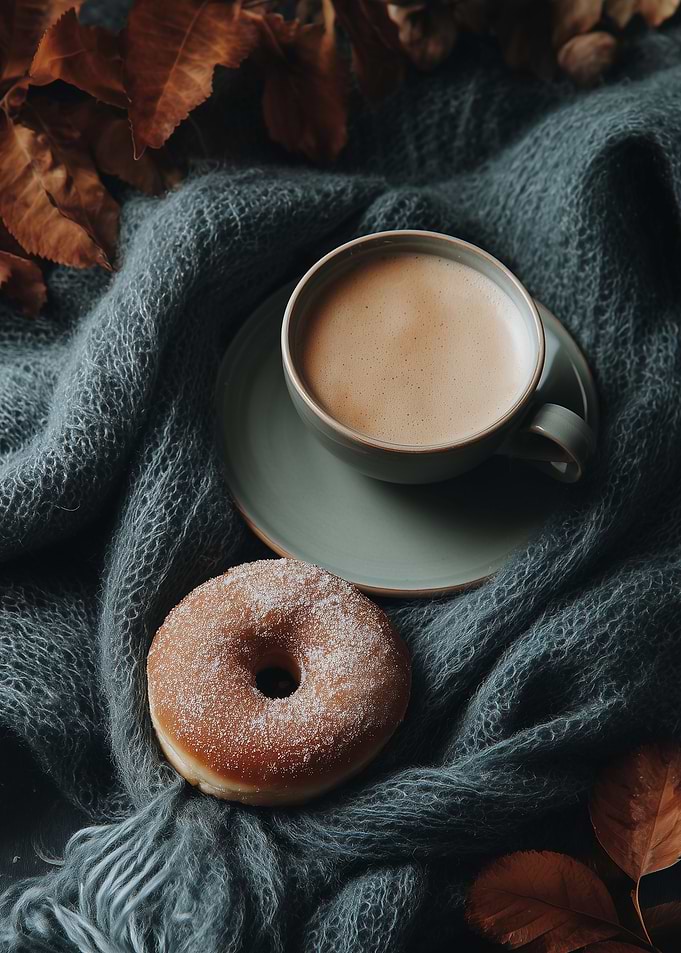 Cozy Autumn Coffee and Donut