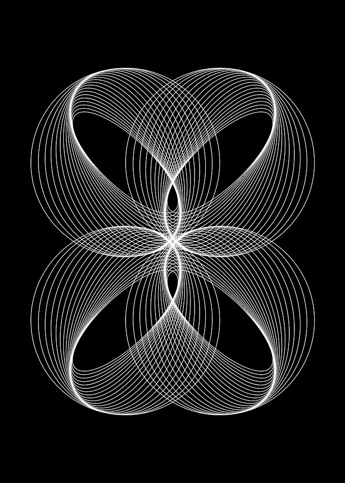 Abstract White Geometric Pattern on Black