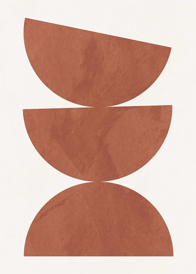 Abstract Terracotta Geometric Shapes