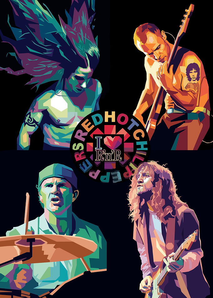 Red Hot Chili Peppers Pop Art Collage