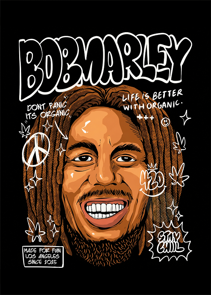 Bob Marley Portrait with Reggae Vibes