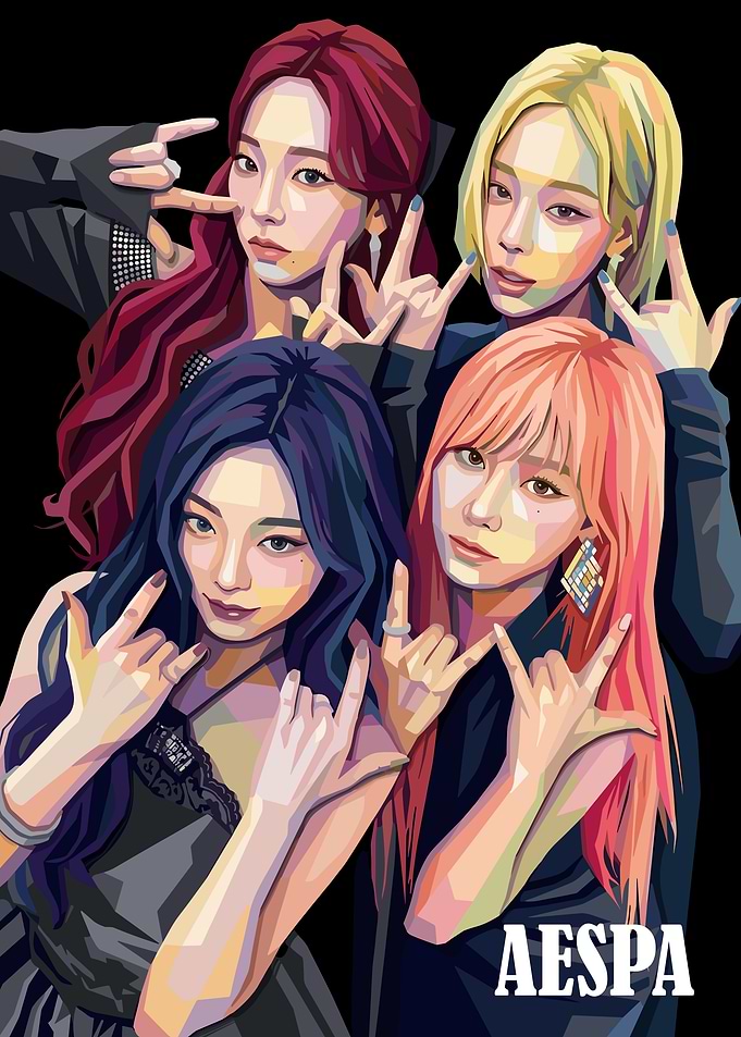 K-Pop Group AESPA Pixel Art