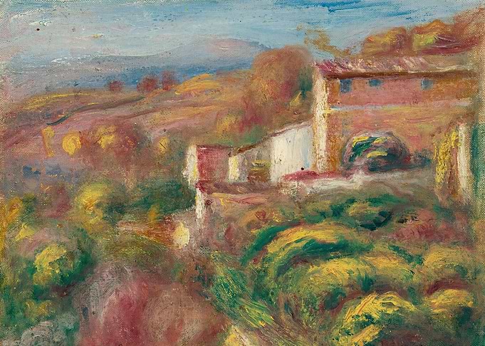 Impressionist Landscape with Buildings