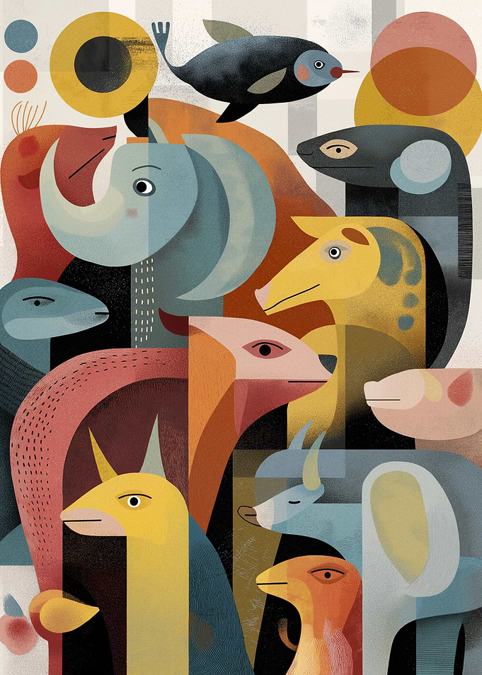 Abstract Animal Gathering