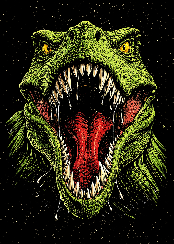 Green Tyrannosaurus Rex T-Rex Roaring