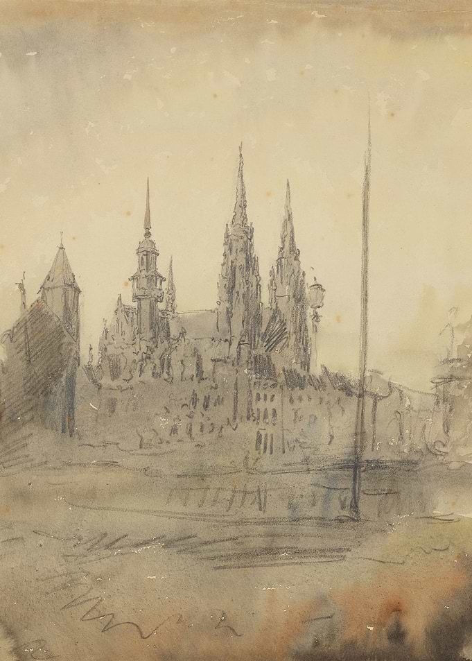 Sketch of a Gothic Cathedral