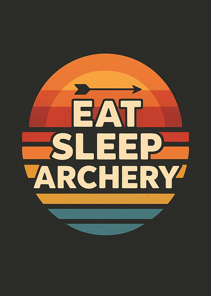 Eat Sleep Archery Retro Sunset