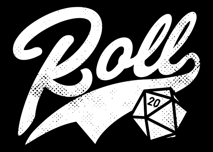 Roll D20 Poster, Retro RPG Dice Wall Art, Tabletop Gaming Vintage Style Print