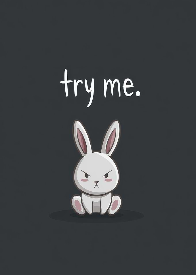 Grumpy Bunny Says Try Me