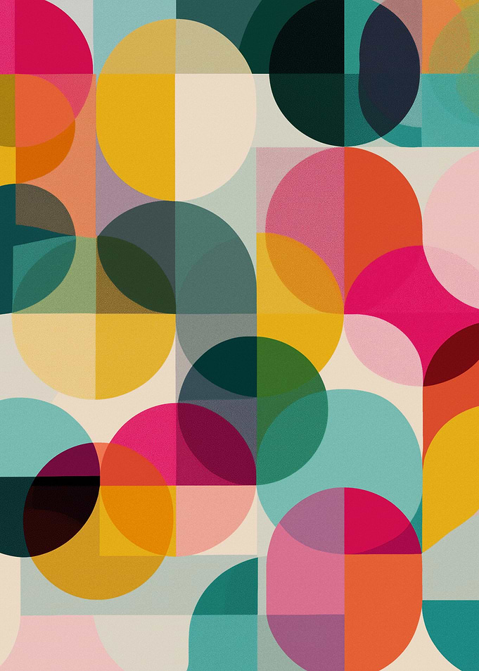 Geometric Circles and Squares Pattern
