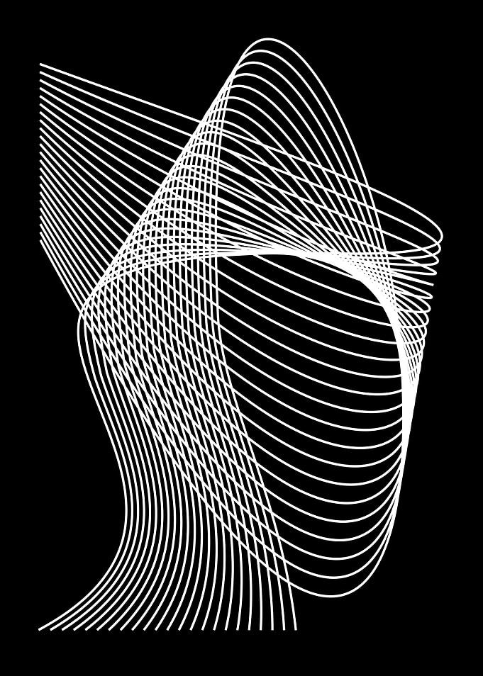 Abstract White Lines on Black Background