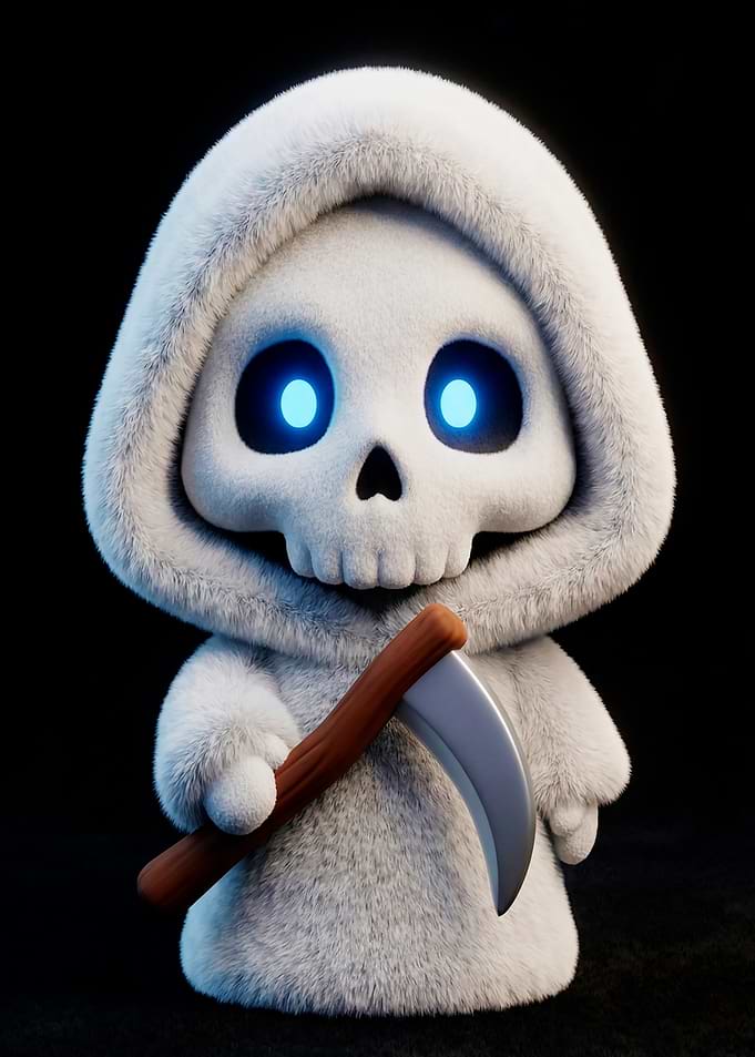 Cute Grim Reaper with Scythe