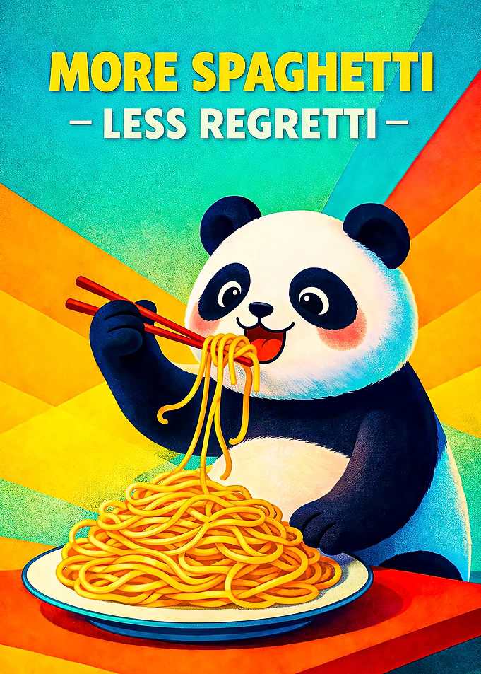 Panda Eating Spaghetti