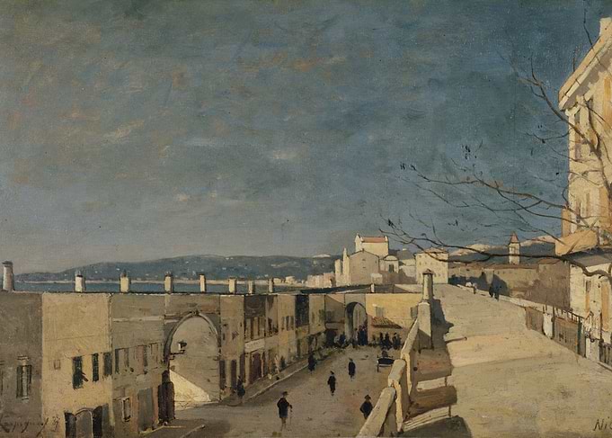 Coastal Cityscape with Archways