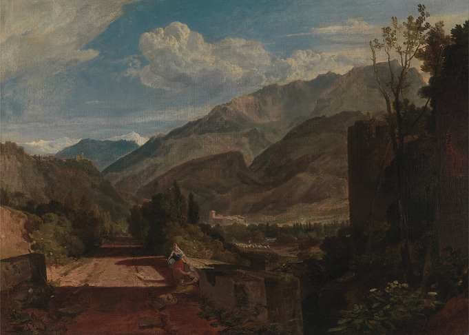 Mountain Valley Landscape with Figures
