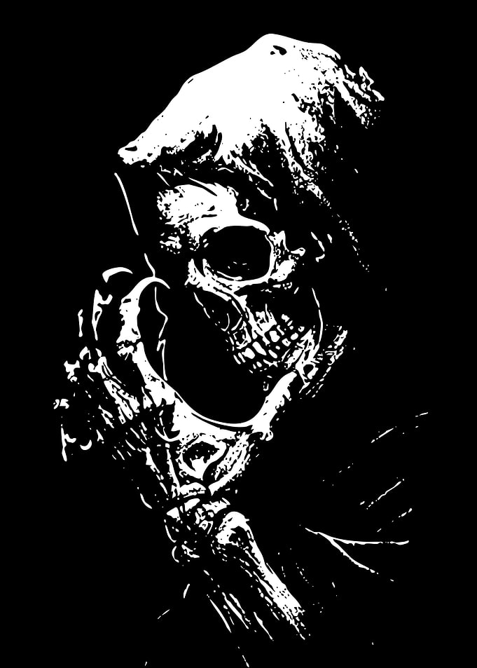Grim Reaper Skull with Hood