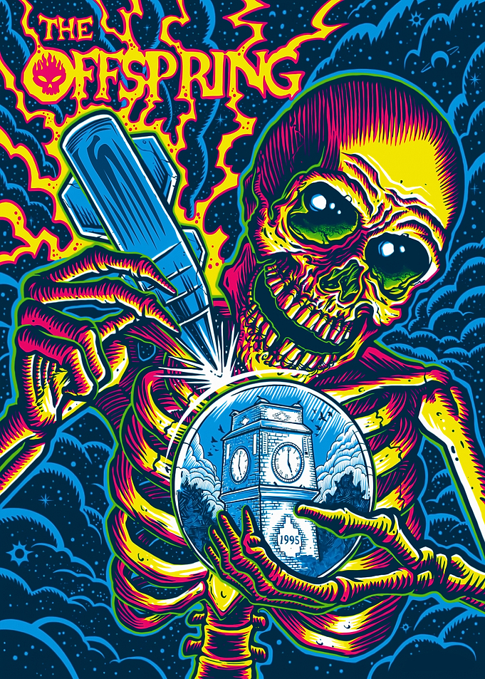 The Offspring Skeleton with Bomb and Clock Tower