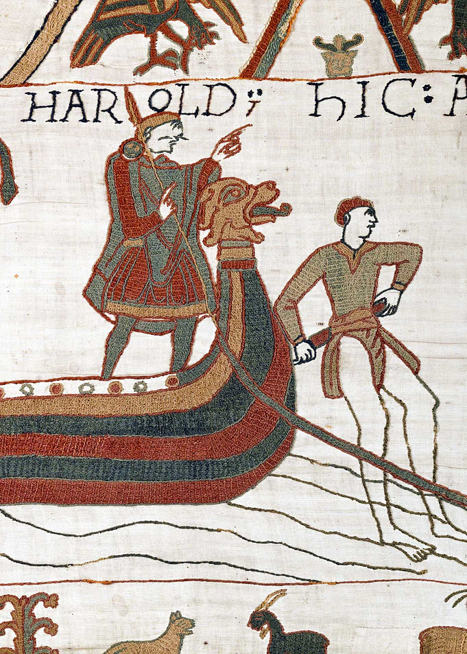 Harold Godwinson Arrives in Ponthieu Bayeux Tapestry Scene 6