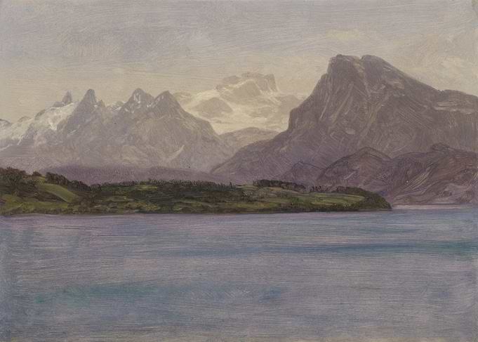 Mountain Lake Landscape Painting