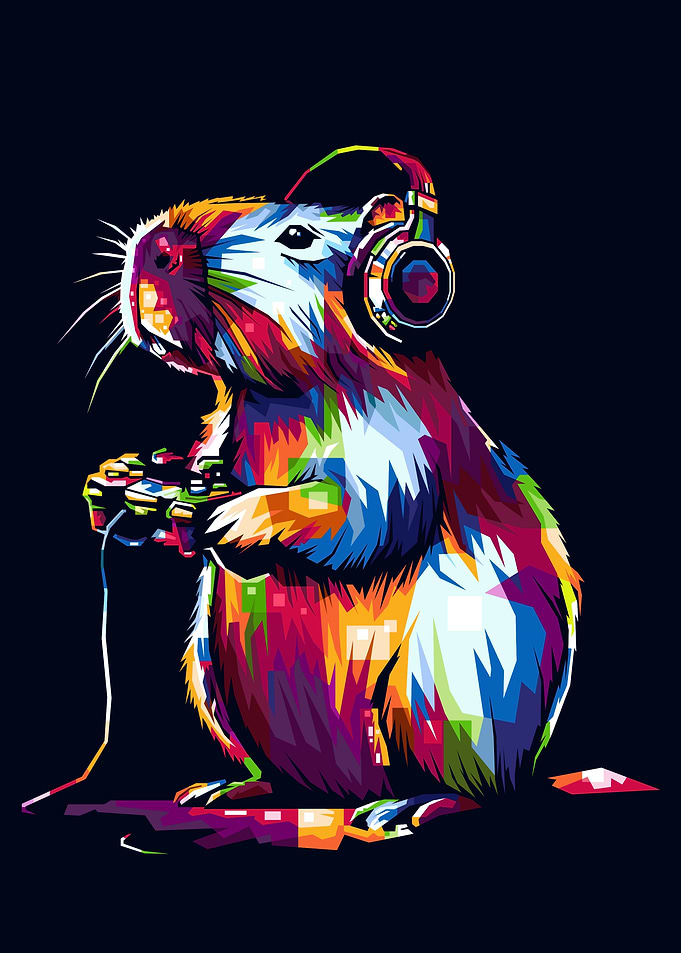 Colorful Capybara Gamer