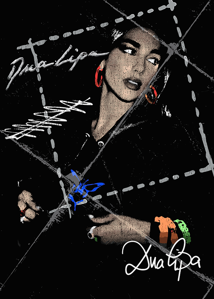 Dua Lipa Pop Art Portrait
