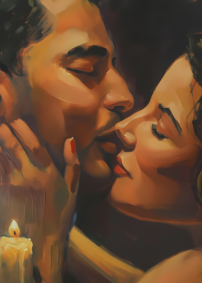 Romantic Kiss by Candlelight