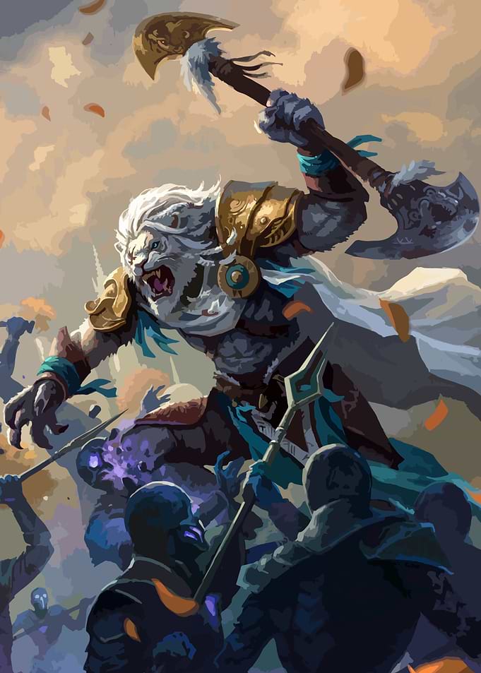 Lion Warrior Fighting Undead