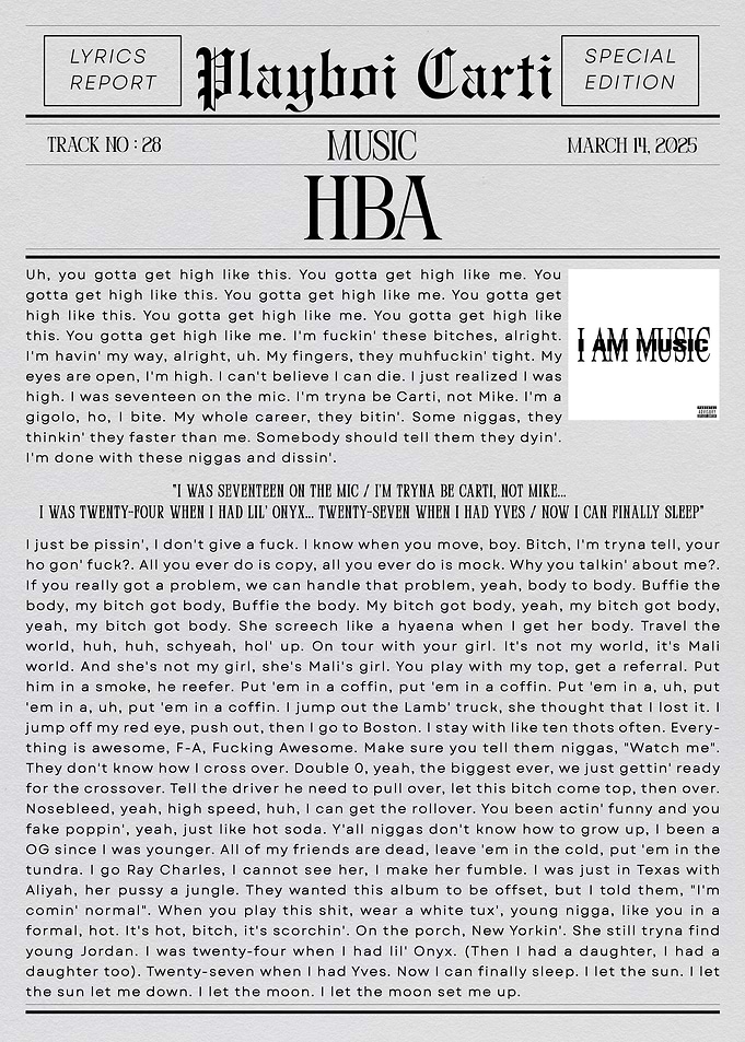 Playboi Carti HBA