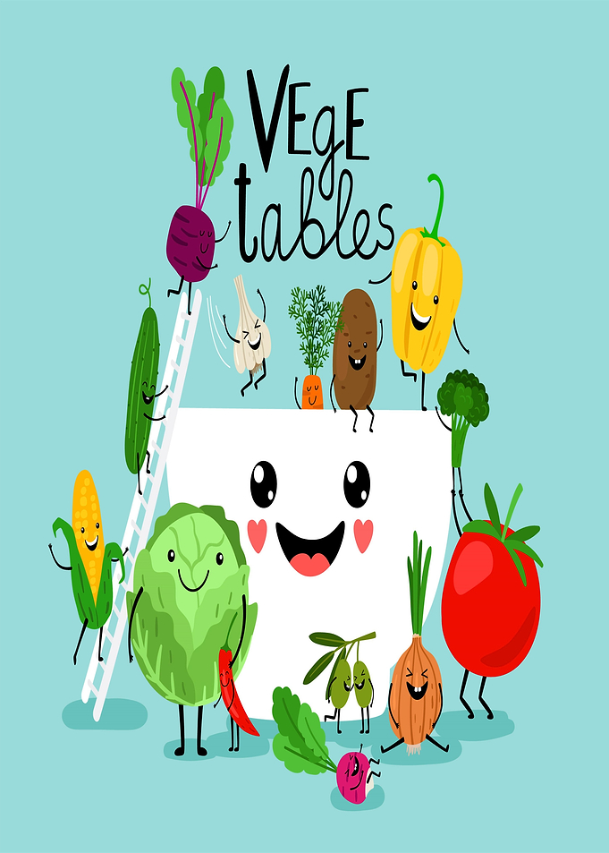 Cute Vegetables Having Fun