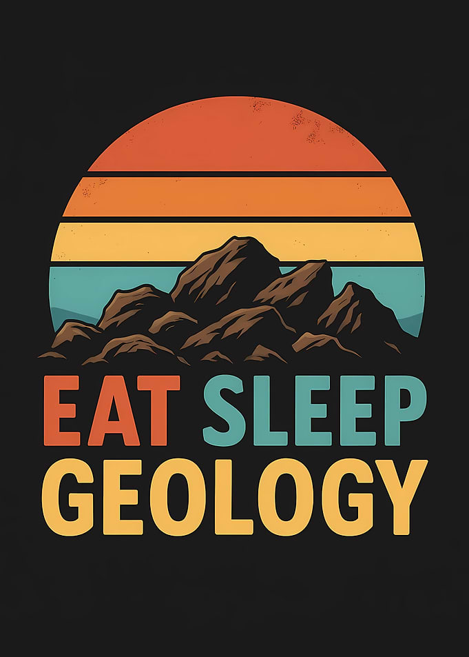 Eat Sleep Geology Retro Sunset