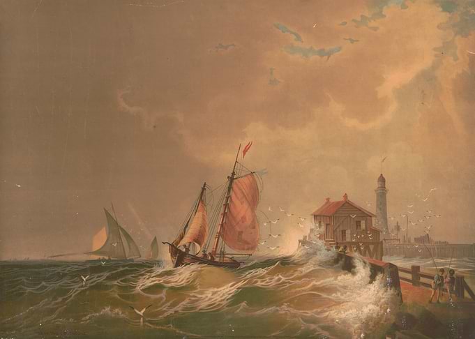 Boats near a Lighthouse and Pier