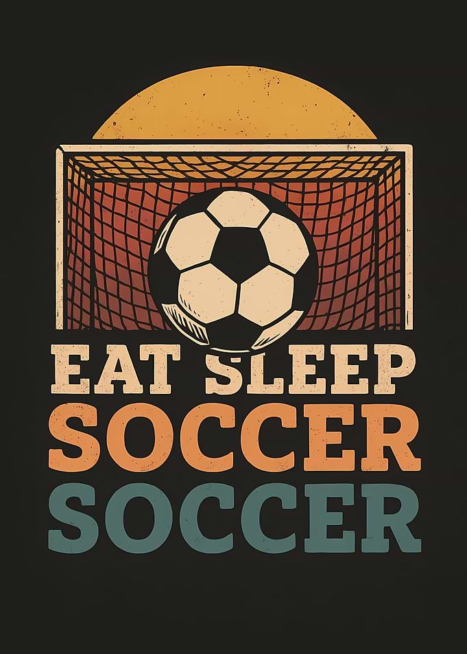 Eat Sleep Soccer Retro Design