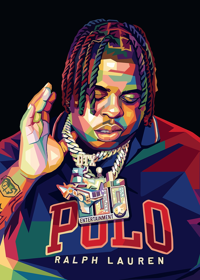 Colorful WPAP Portrait of a Rapper BigXthaPlug