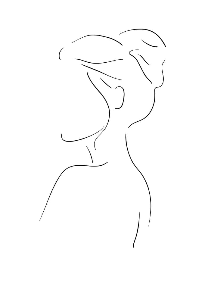 Minimalist Line Art of Woman's