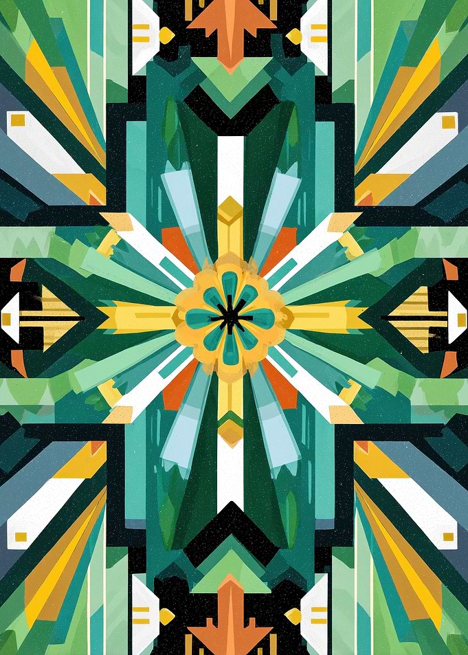Geometric Floral Sunburst Pattern