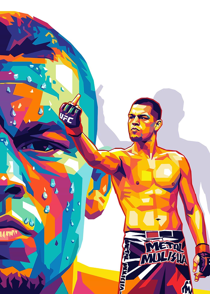 Nate Diaz Pop Art Portrait