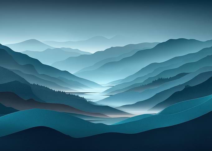 Misty Mountain Valley Landscape