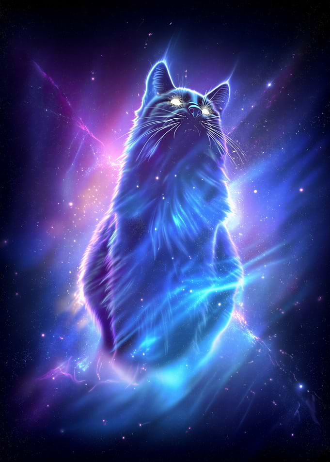 Cosmic Glowing Cat