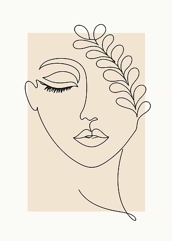 Minimalist Line Art of a Woman's Face