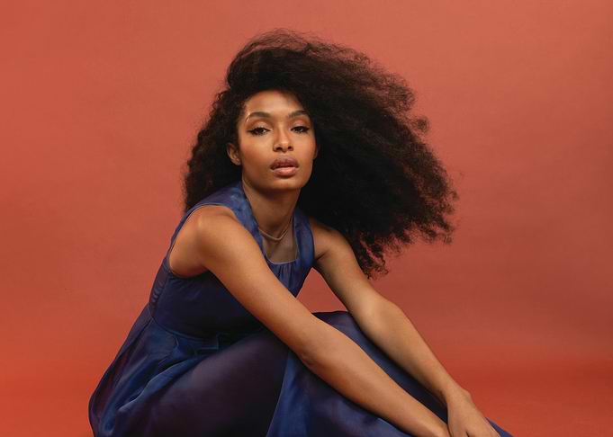 Yara Shahidi in Blue Dress
