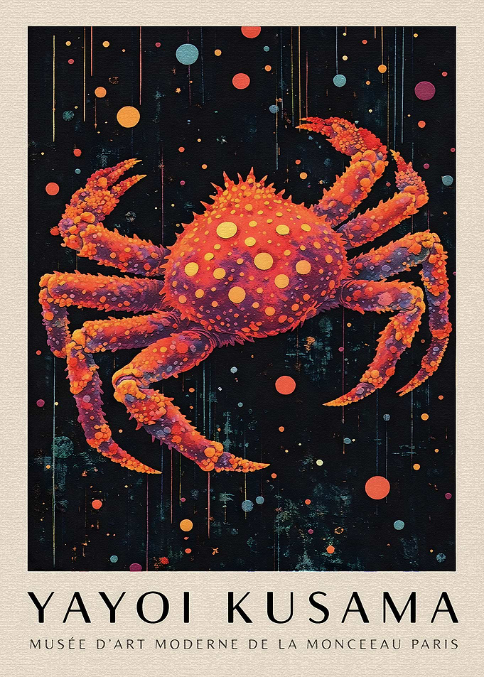 Yayoi Kusama Crab Art Poster