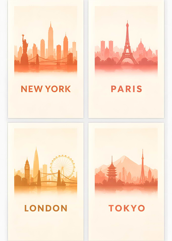 City Skylines Travel Posters
