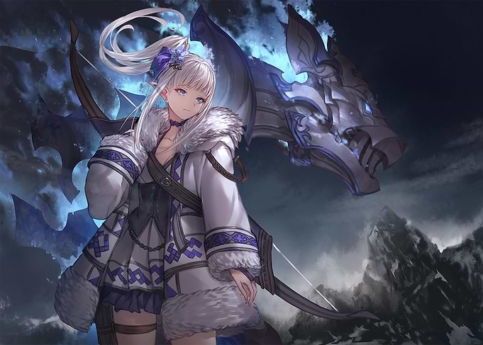 Anime Archer with Dragon Companion