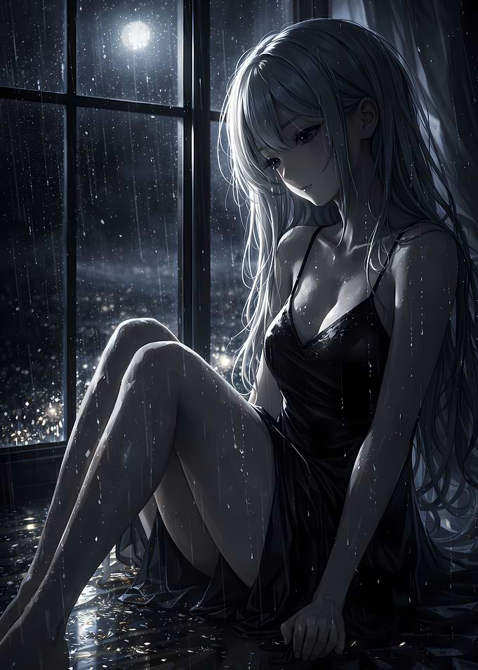 Sad Girl in the Rain