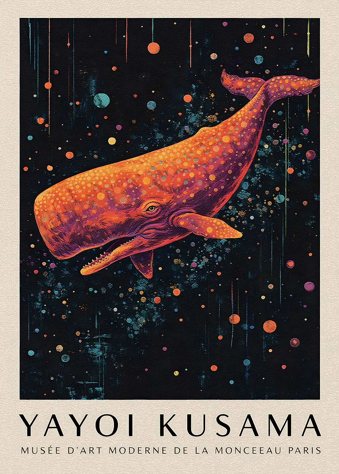 Yayoi Kusama Whale Poster