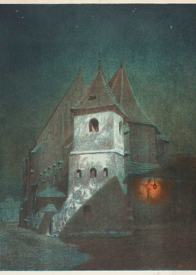 Night Scene of Old Buildings