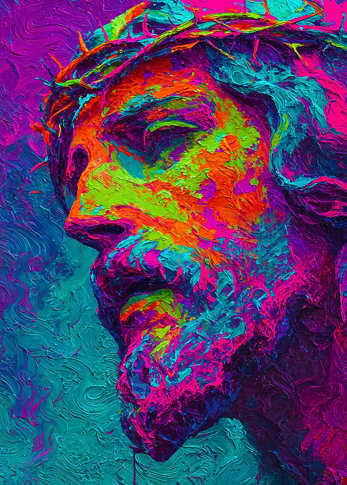 Vibrant Jesus Crown of Thorns Portrait