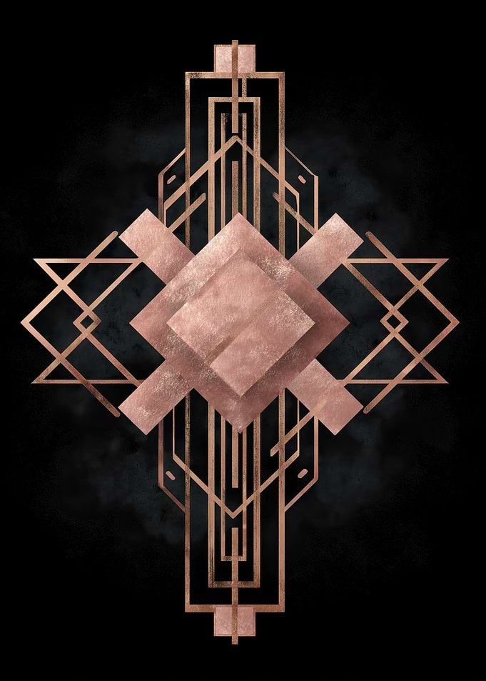 Art Deco Geometric Rose Gold Design