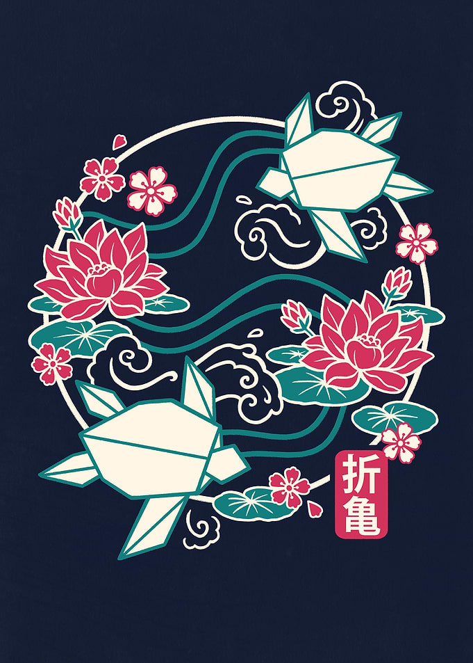 Origami Turtles and Lotuses