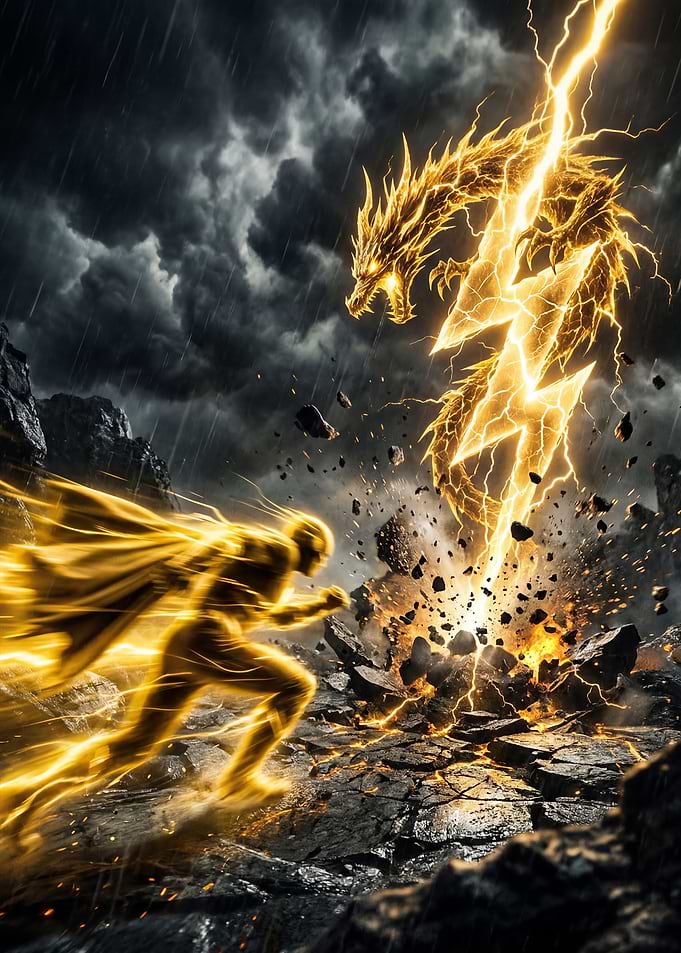 Golden Flash vs. Lightning Dragon
